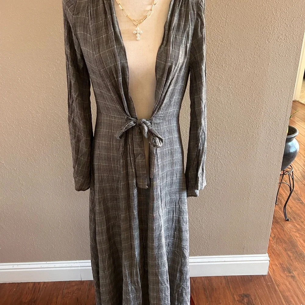Longline plaid cardigan - Picture 4 of 6
